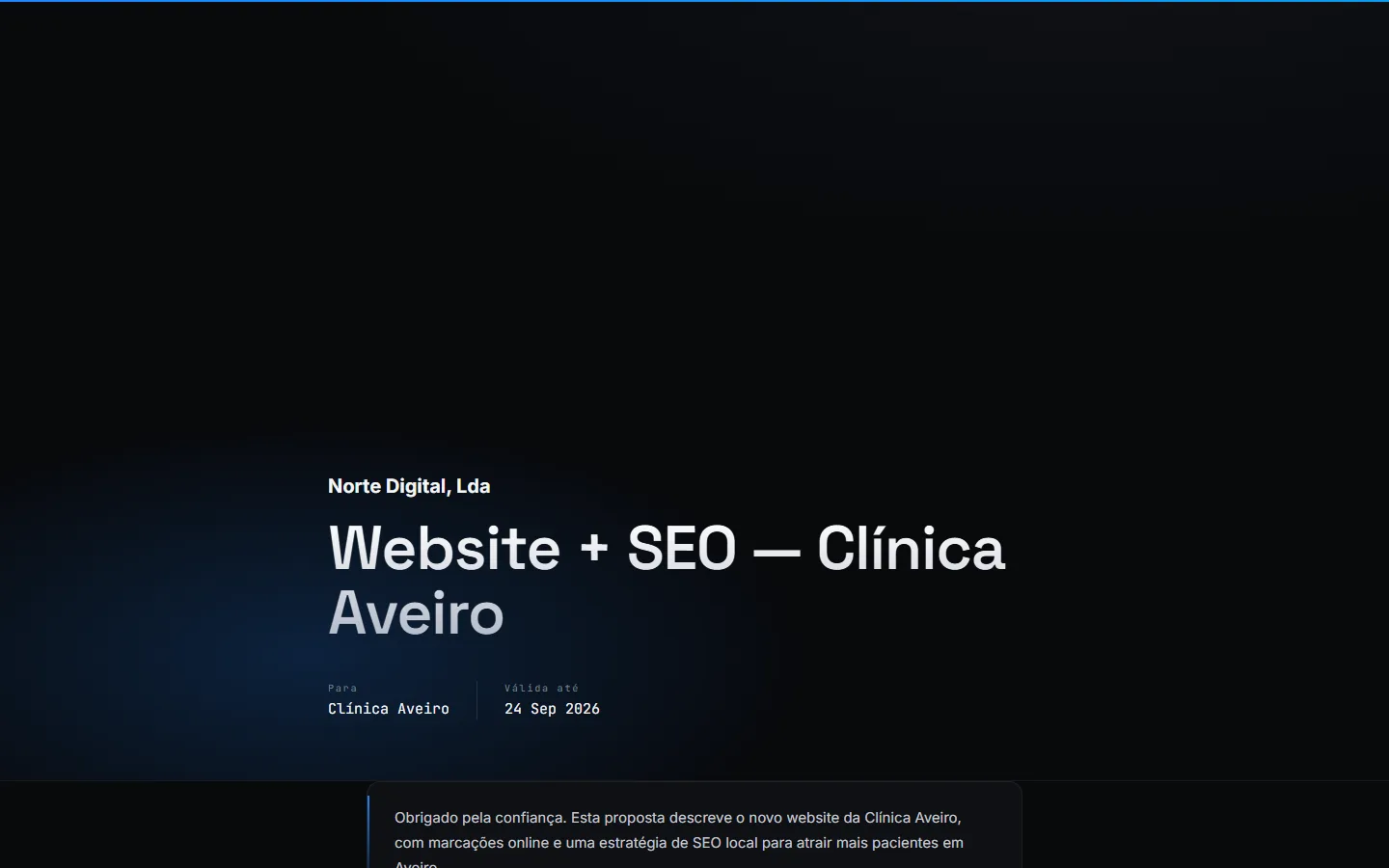 Proposta pública aberta pelo cliente